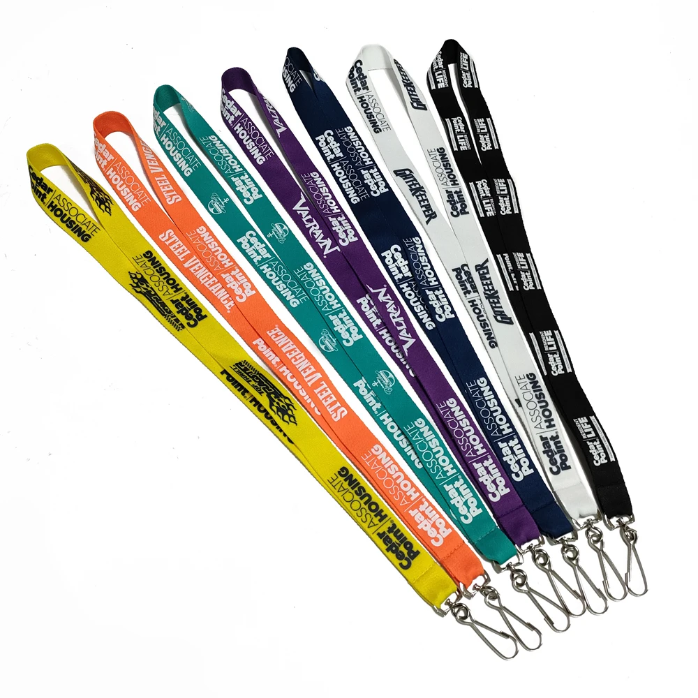 Wholesale personalized lanyard factory Polyester Neck Lanyard Silk Screen printing  Cheap Custom Design lanyards
