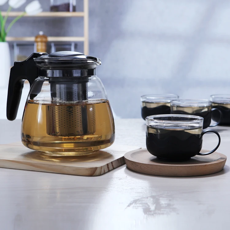 coffee store tea store flower teapot 1200ml glass arabic teapot set