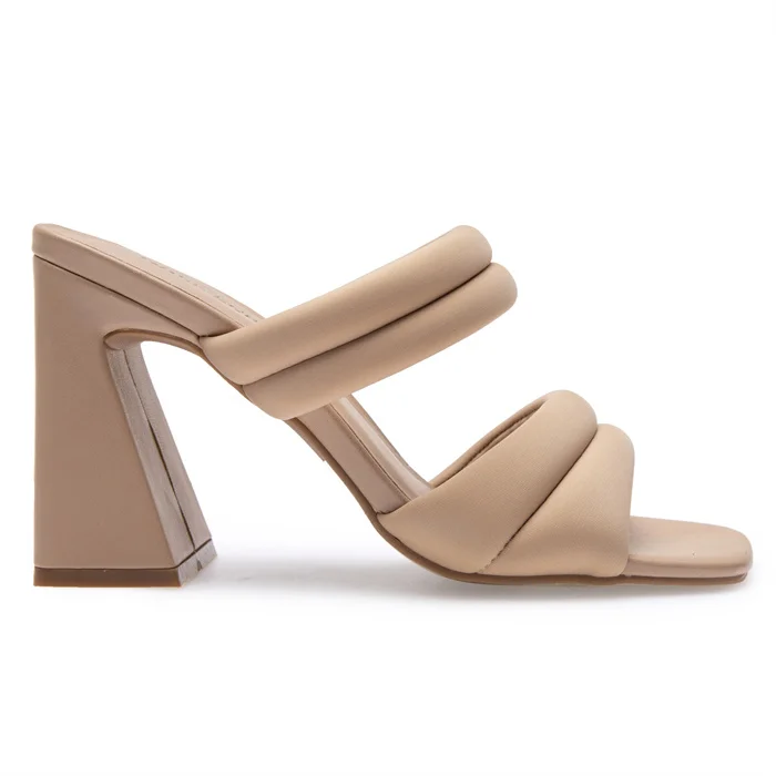 Wear Resistant Open Toe Slippers Thick High Heeled Shoes Summertime Fashion Sandal Carton PU OEM ODM Service Outdoor Rubber