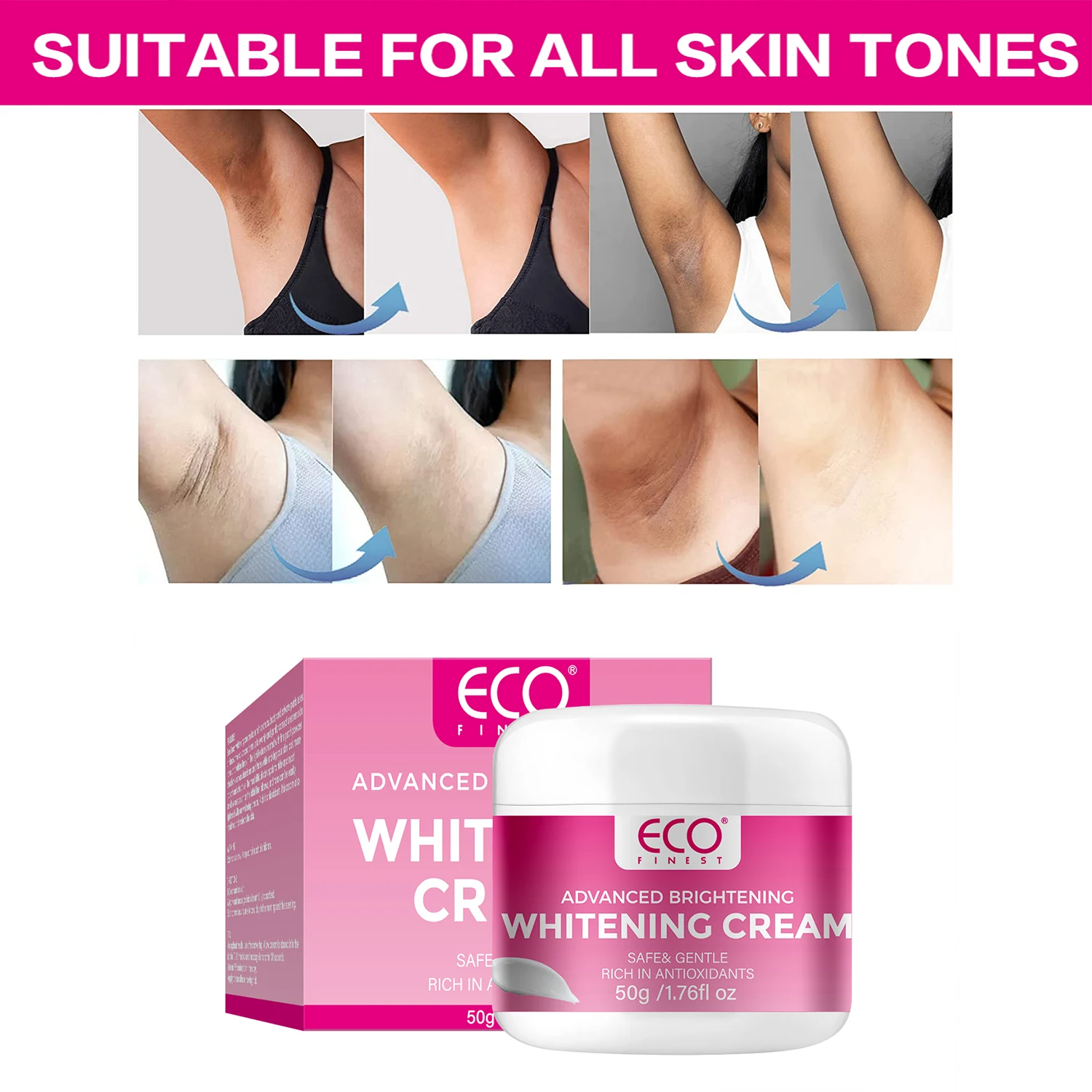 Organic Brightening Skin Dark Spot Remover Whitening Cream for Body, Face -281364