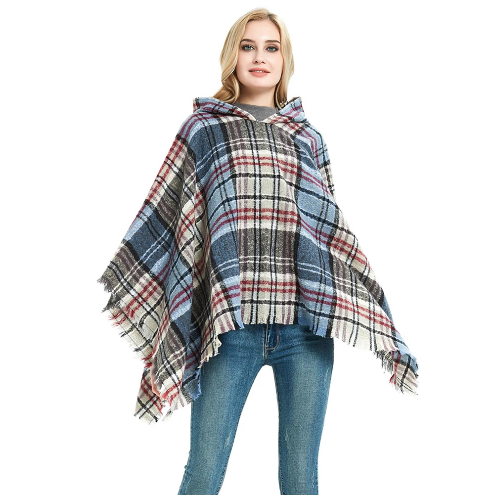 Прямая продажа с фабрики новинка 2020 модная классическая клетчатая накидка капюшоном серия принцесс теплая шаль