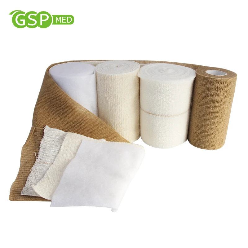 10cm 4-Layer Elastic Compression Bandage on Knee CE Certified 100% Cotton Cohesive Elastic Bandage Wrap Recovery High Quality