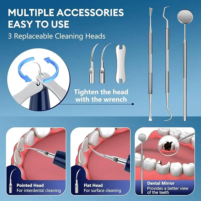 Factory Direct Sonic Ultrasonic Teeth Cleaning Descaler Kit Machine Calculus Plaque Tartar Removal Tooth Cleaner Dental Scaler