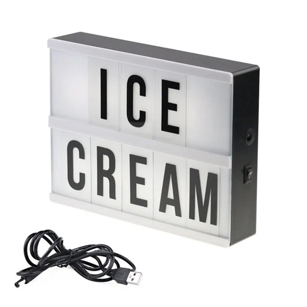 
Cinema Light Box Super Perfect DIY LED Cinematic Light Up Box with Decorative 90 Letters Numbers Symbols for Festival 