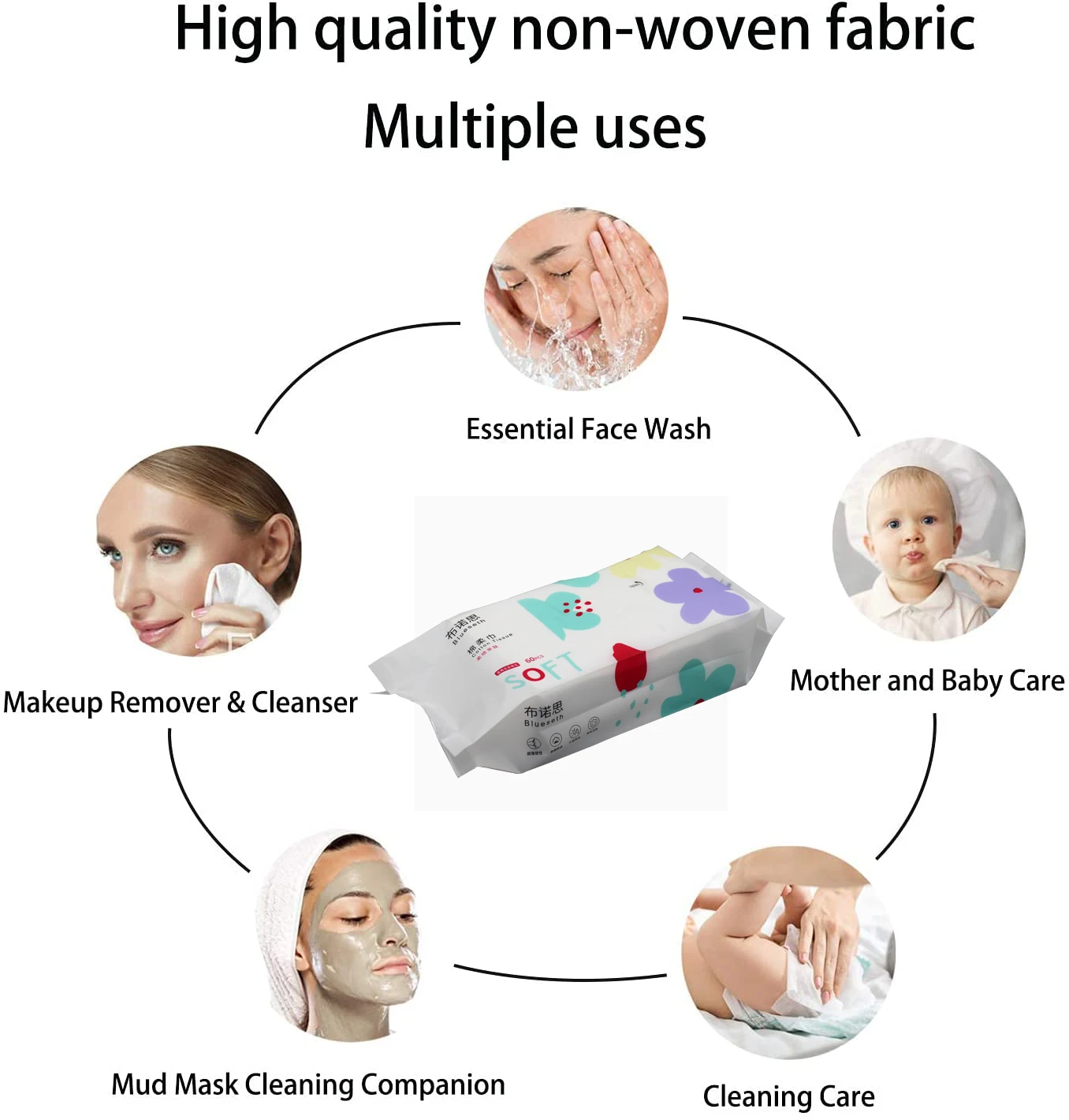 BCS 100% cotton make up remover wholesale disposable cotton face towels