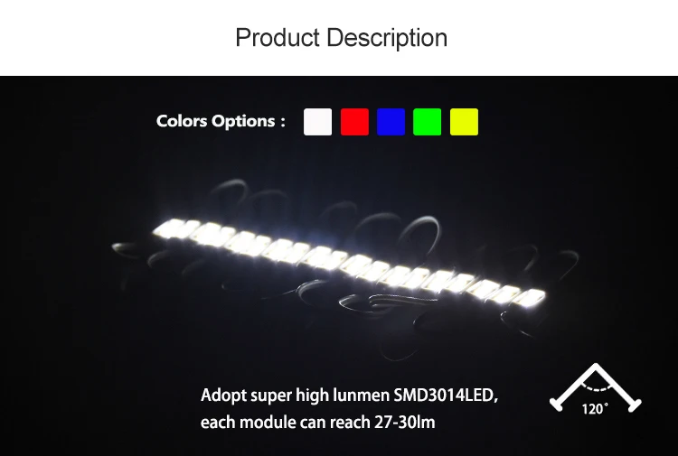 High Bright Waterproof 12 Volt SMD 3014 3 Chips CE Rohs Mini LED Module For Outdoor Signage Small Channel Letter