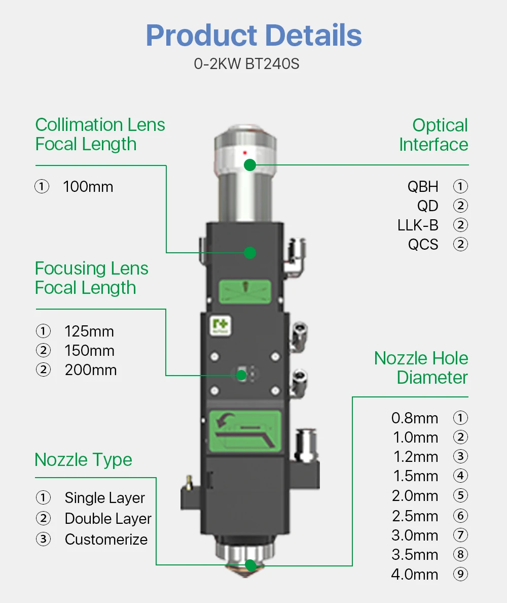 Original Empower 3.3kw Fiber Laser Cutting Head BT240S Auto Focus