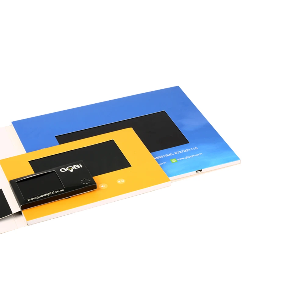 2.4 inch Hd lcd video brochure card ,acrylic digital video wedding invitation card with led light video card