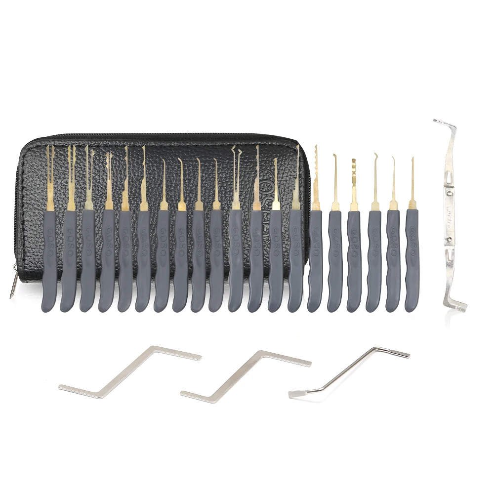 GOSO Lock Pick set 20Pcs Titanium Coating Hook Lock picking kit Locksmith supplies