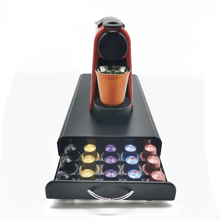 Iron Coffee Capsule Organize Drawer 50 PCS Nespresso Capsule Holder Kitchen Stand Coffee Capsule Drawer