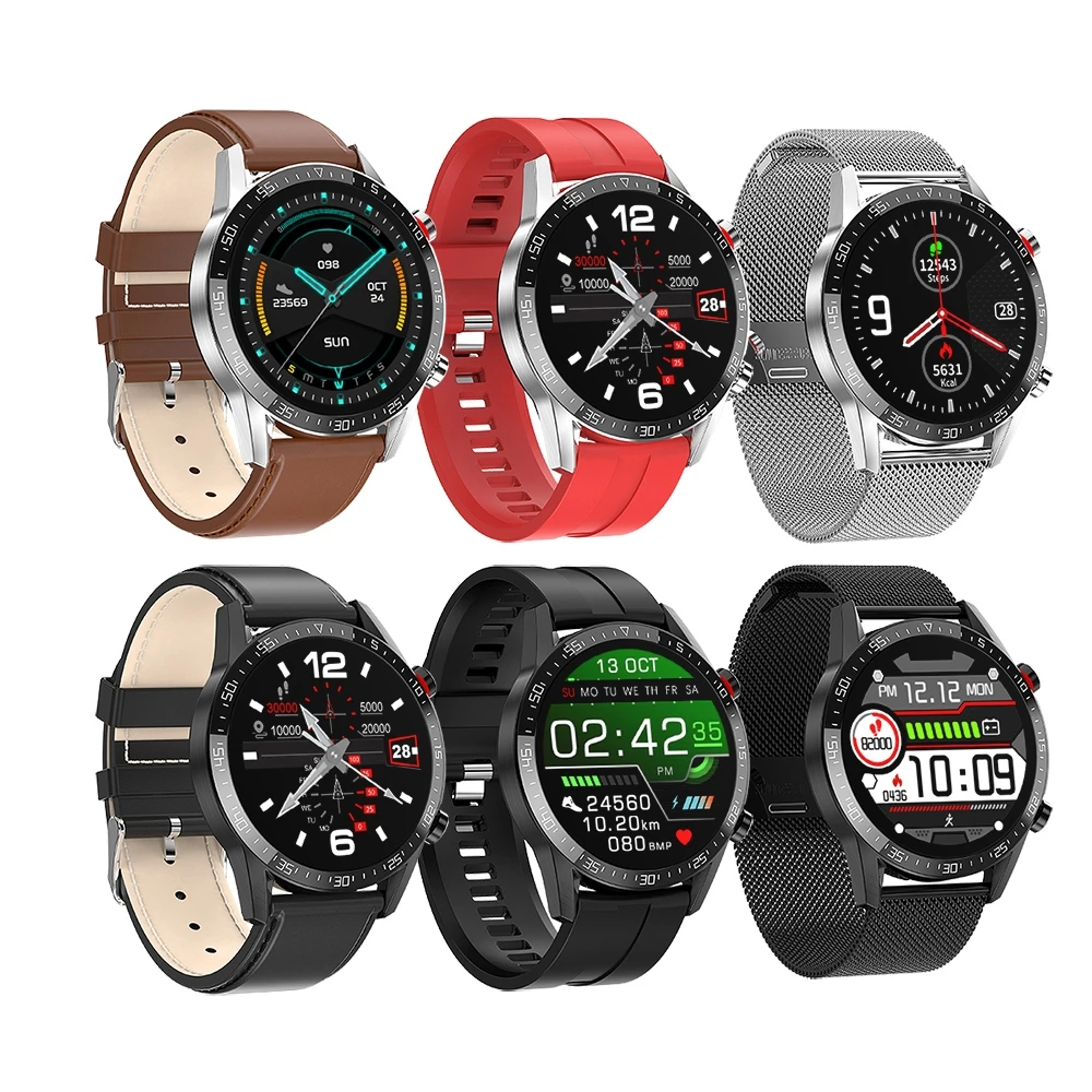2022 round screen smartwatch bt calling ip68 waterproof fitness wristwatch l13 ecg smart watch