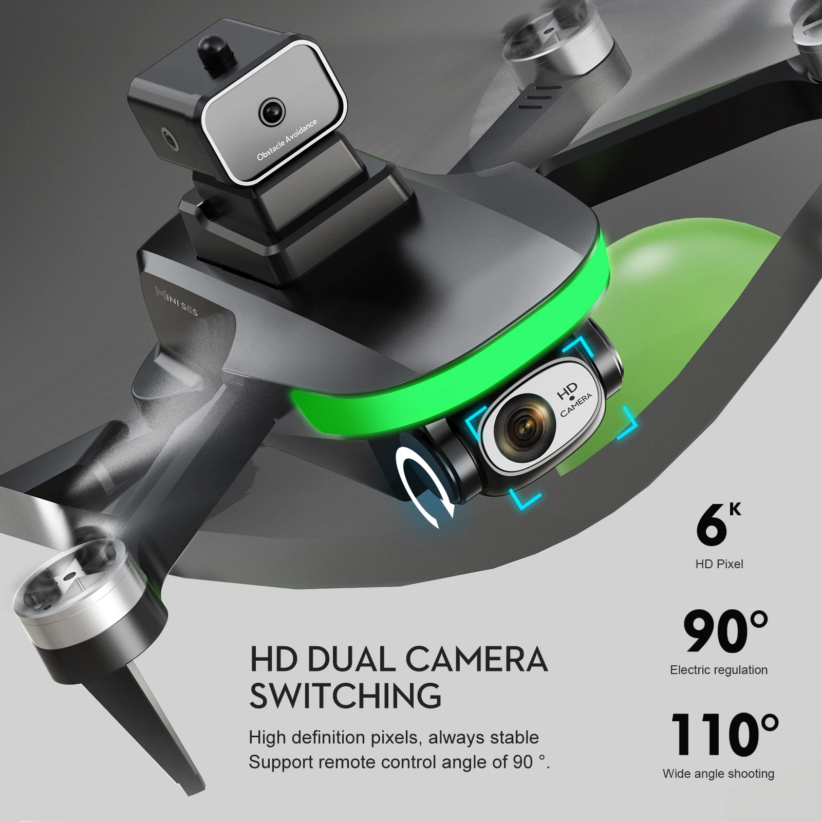 Flyxinsim RC Photography Drone Quadcopter Vtol UAV,Motor Brushless Drone 6K Camera Wifi,Small Mini Drone With Camera 4K HD Video