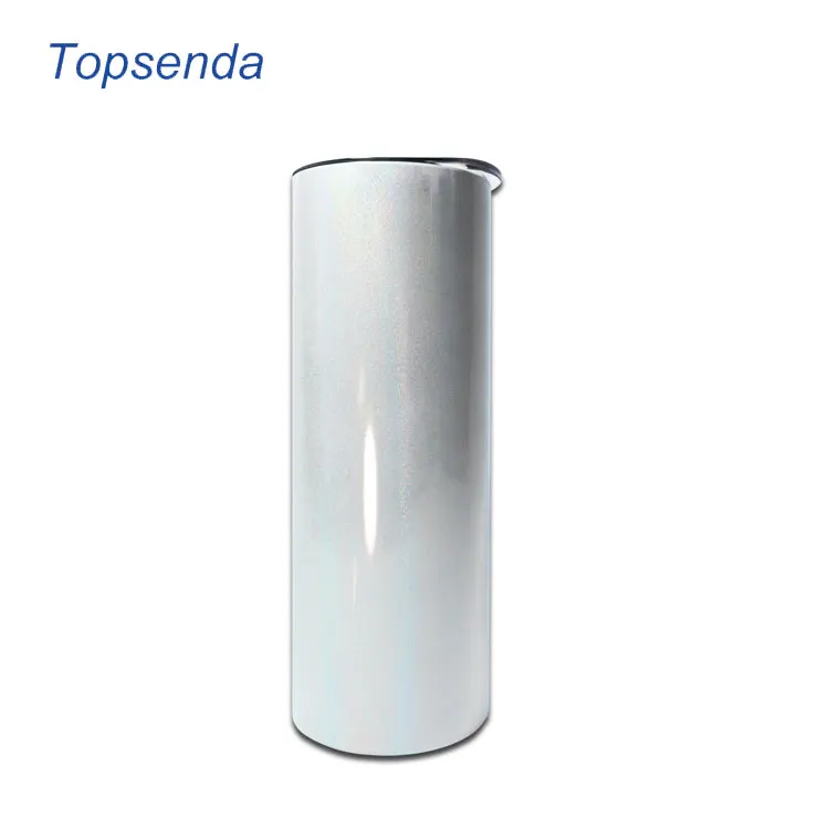 White shimmer coating Blank 20oz Sublimation Glitter tumbler