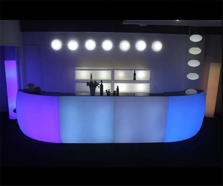 Design mini hotel bar counter bar furniture rechargeable lighted bar counter