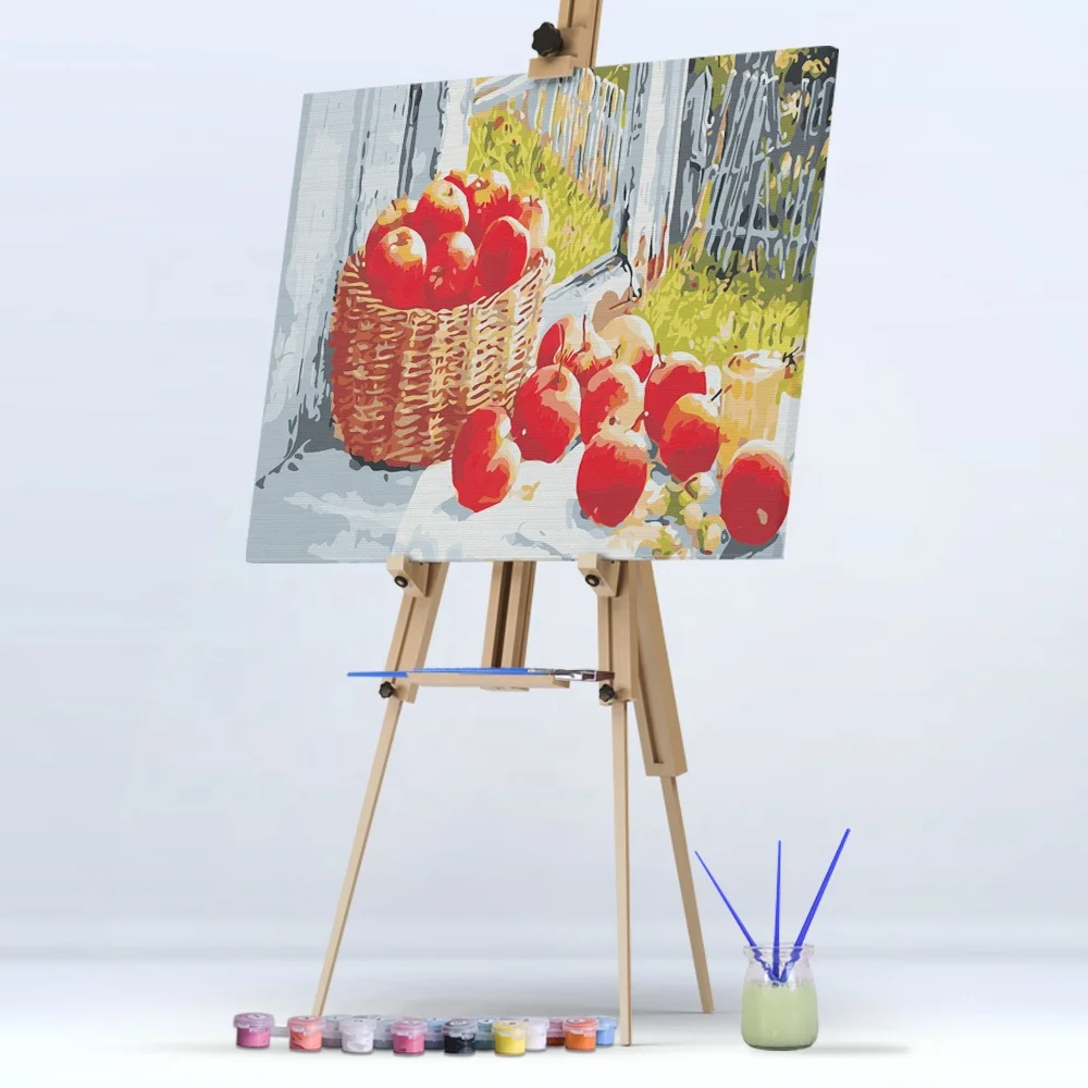 
Window Basket Fruit Apples Still Life Painting By Number DIY Drawing Set For Adulits 