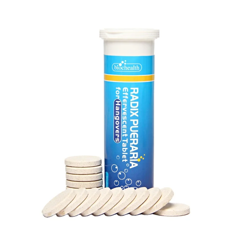 OEM Private label GMP certificated Vitamin C RADIX PUERARIA effervescent tablet for hangover relief