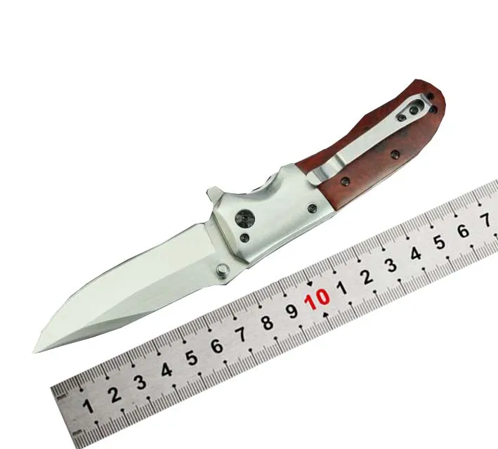 OEM Olive Wood Blades Outdoor Camping Survival Tactical Hunting Handle Folding Blade Knife Wooden Handle pocket knife okapi