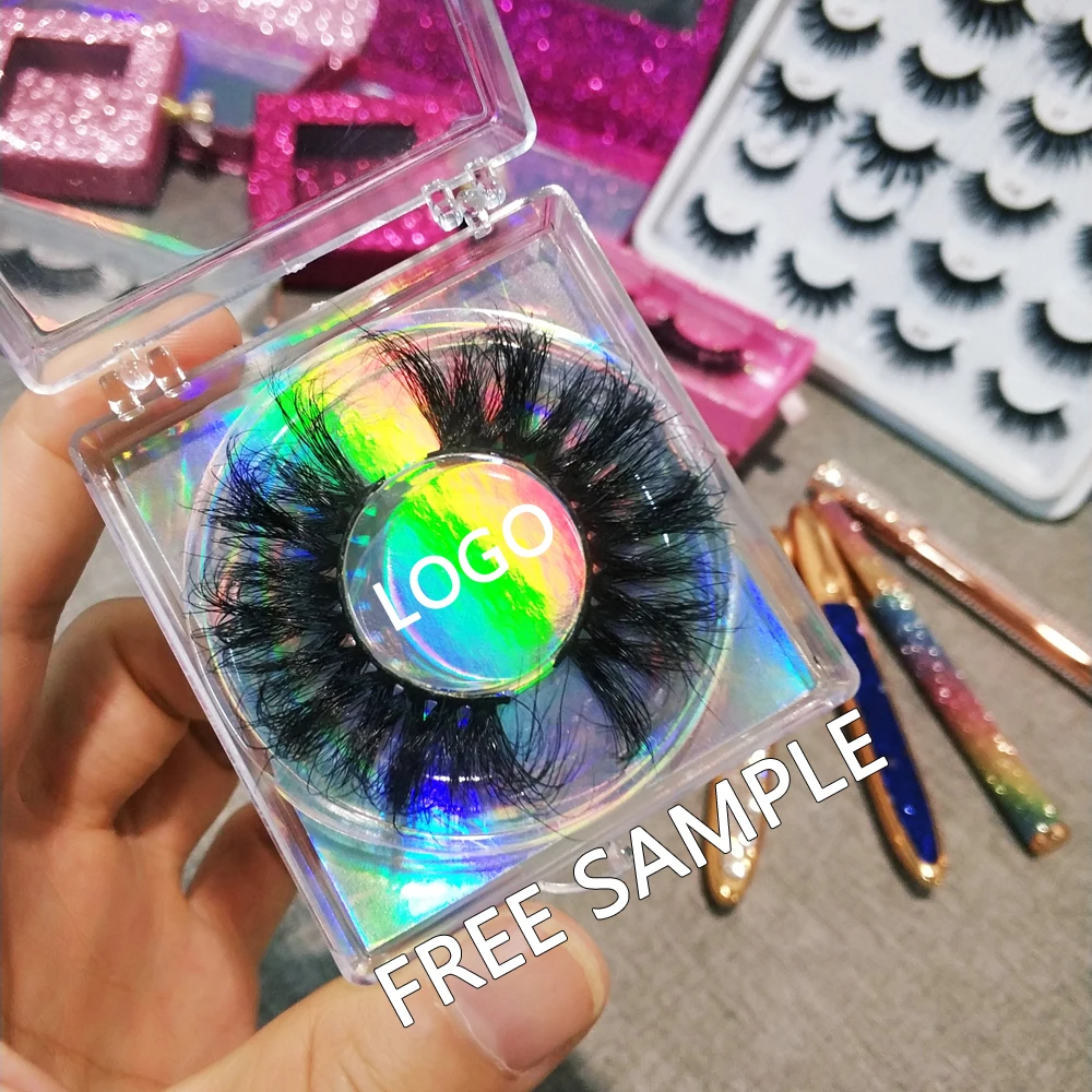 Бесплатный образец, длинные драматические 3d ресницы из искусственной норки, шелковые полоски, 3d ресницы из норки, 25 мм настоящие сибирские норковые ресницы, частная этикетка