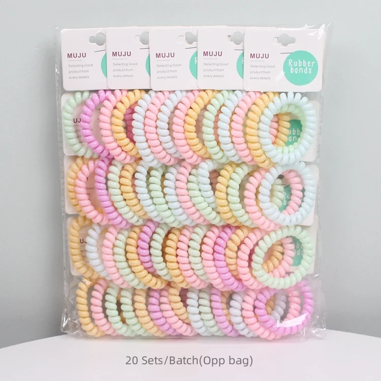 3-Piece Set of Telephone Wire Hair Ties Hair Accessories for Women and Girls for Shower Shampoo and Card Phone Line Hairband