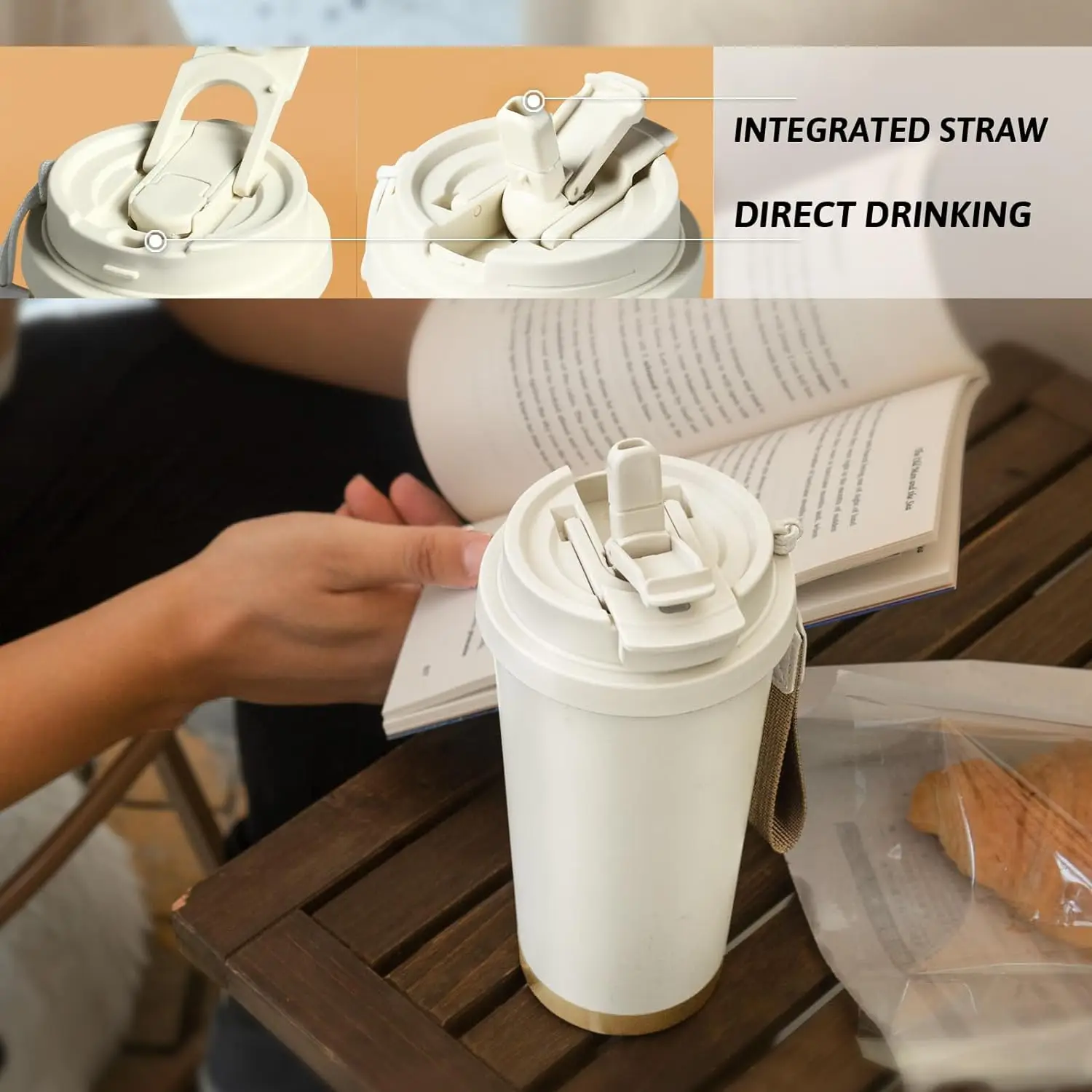 Cups with lids and straws cute mug Garden Secret Flowers series stainless steel cup with  2-in-1 Straw & Sip Lid