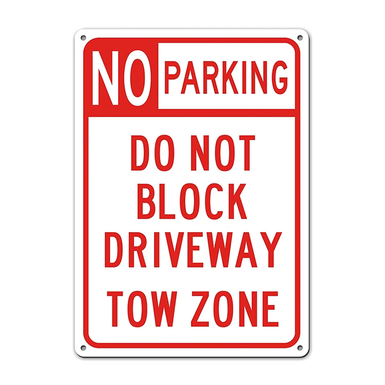 2021Quality Cheap Customized reflective No Parking aluminum Street Sign Plastic PVC Warning sign