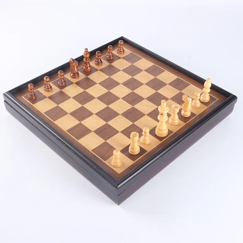High Quality Magnetic Wooden Chess Set Wooden Chess Board Game Set With Drawers