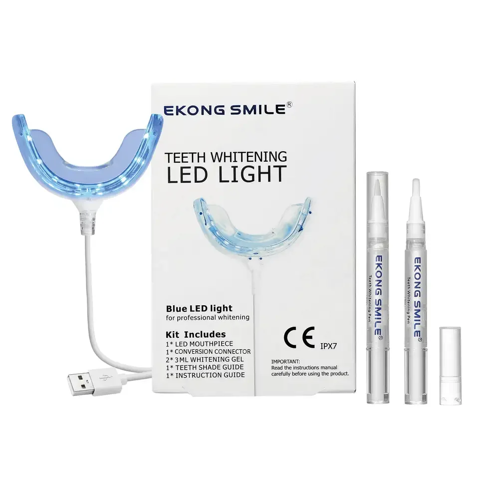 Cheap Wholesale 16 Pcs Blue Led Light USB Type-C Connect Phone Teeth Whitening Kit With Custom Logo