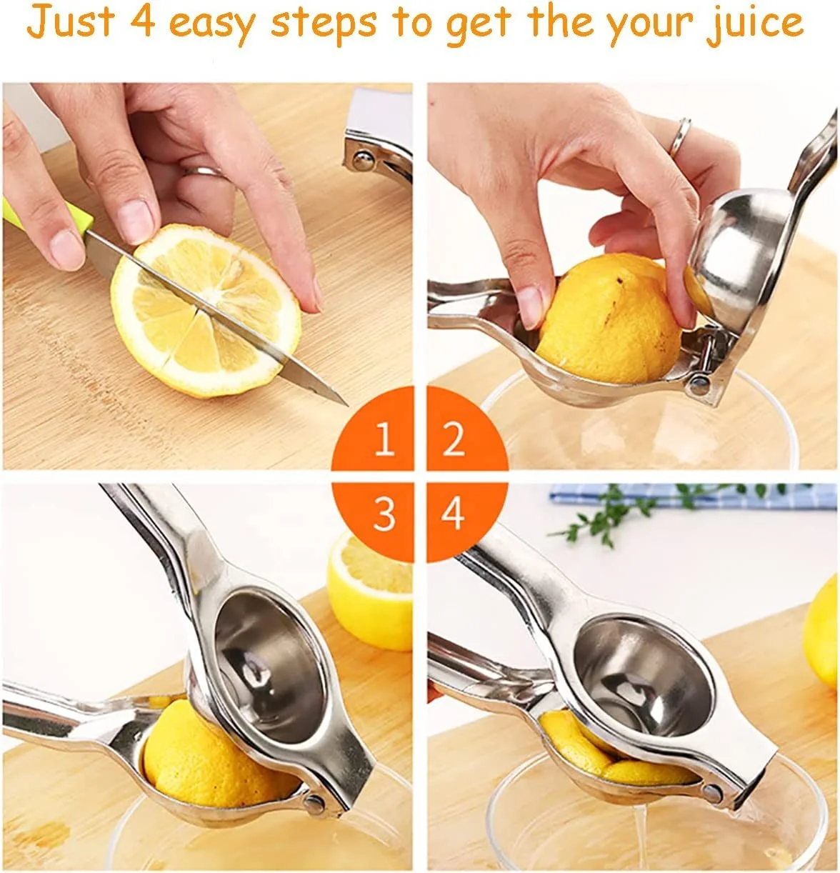 Wholesale Kitchen Tool Accessories Juicer Lemons Limes Oranges Manual Squeezer Hand Stainless Steel Citrus Press Squeezer