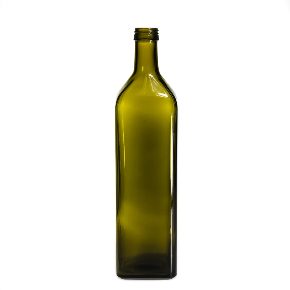 Food Grade 250Ml 500Ml 750Ml 1000Ml Square Amber Green Glass Bottle Coconut Oil Olive Oil Bottle