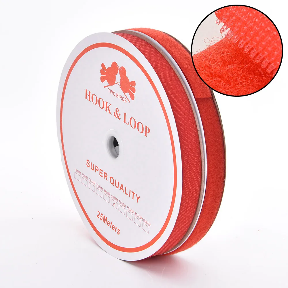 20mm Nylon/Polyester Continous Hook and Loop Sticky Fastener Tape Roll 25 Metros