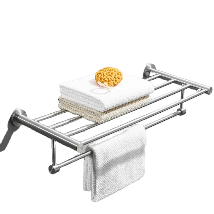 Stainless Steel Bathroom Shelf Toilet Towel Rack Toilet Towel Bar Soap Rack Glass Desk Storage Rack bathroom accessories