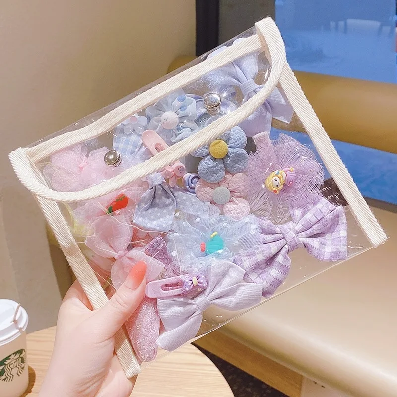 10 Pcs Pack Flower Bow Clips Hair Accessories Princess Hairpins Hairgrips Children Bear Barrettes Girls Hair Bow Clips For Kids