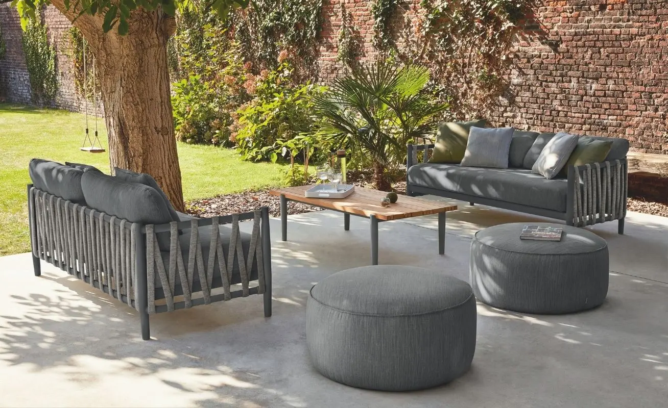 Popular Patio Furniture Aluminum Rattan Sofa Waterproof Garden Furniture Sets Rope Outdoor furniture