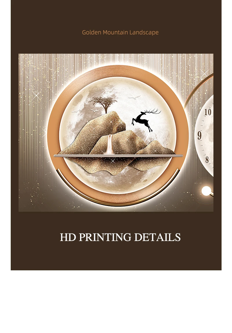 wholesale Modern Luxury Home Electric Meter Box Cover Decoration Paintings Flip upHome Hidden Switch Silent Clock Decoration