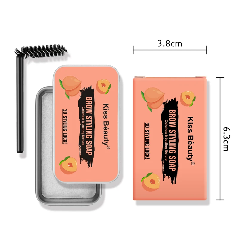3D Feathery Wild Brow Styling Eyebrow Soap Wax Dense Eyes Brow Transparent Makeup Styling Gel Wax with Brushes Cosmetics Tools