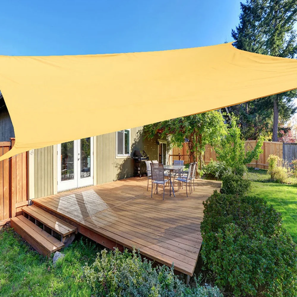 3x4m Sun Shade Sail Rectangle Waterproof Outdoor Shade Sail Patio Garden Terrace Awning Canopy 95% UV Block With Free Rope