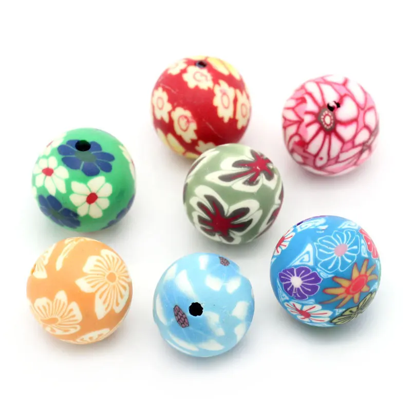 XuQian Round Polymer Clay Handmade Loose Beads for Jewelry Anklet Making