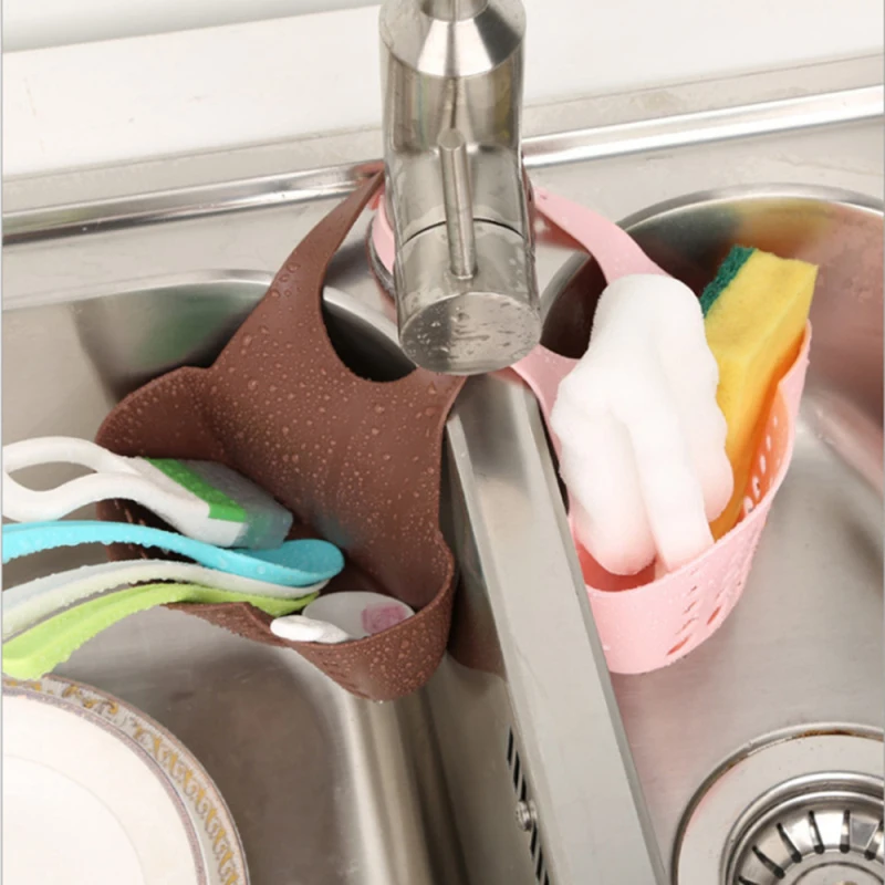 Kitchen Sink Drain Rack Shelf Sponge Storage Holder Hang Sink Basket Bag  Kitchen Accessories