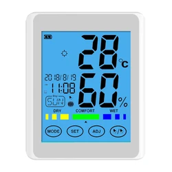 CH-913 Wall Clock Electronic Temperature Humidity Household Table Clock Thermometer Hygrometer