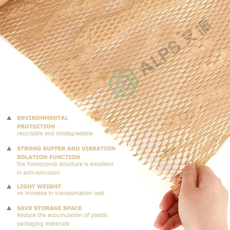 
Alps 80g buffered honeycomb paper manufacturer kraft machin paper wrap recyclable cushioning honeycomb paper 