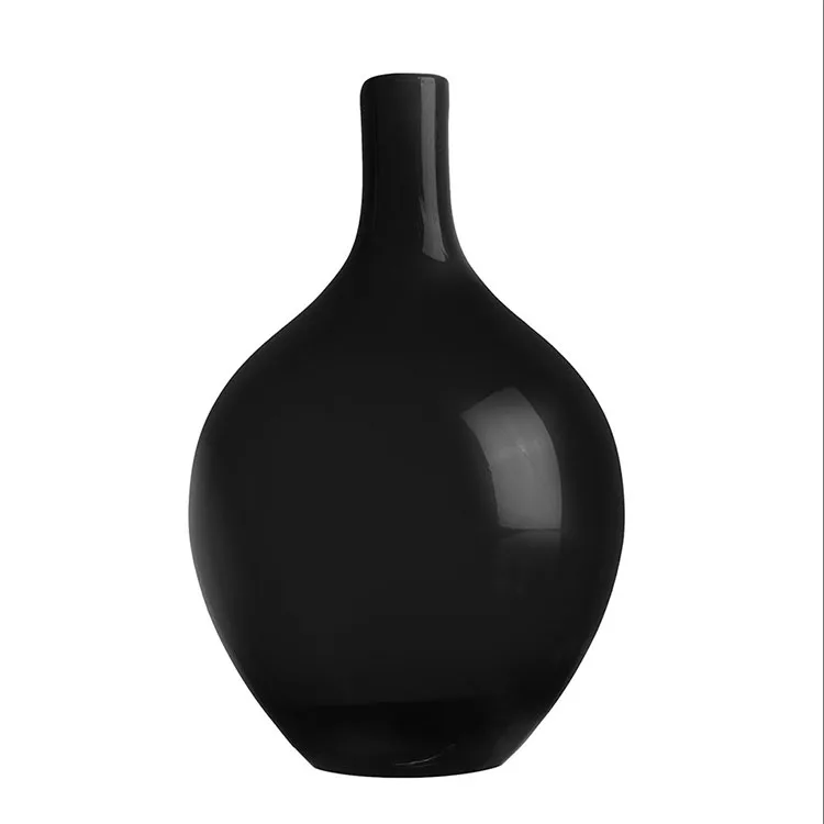 Creative Nordic Bud Luxury Unique Living Room Decor Black High End Glass Vases