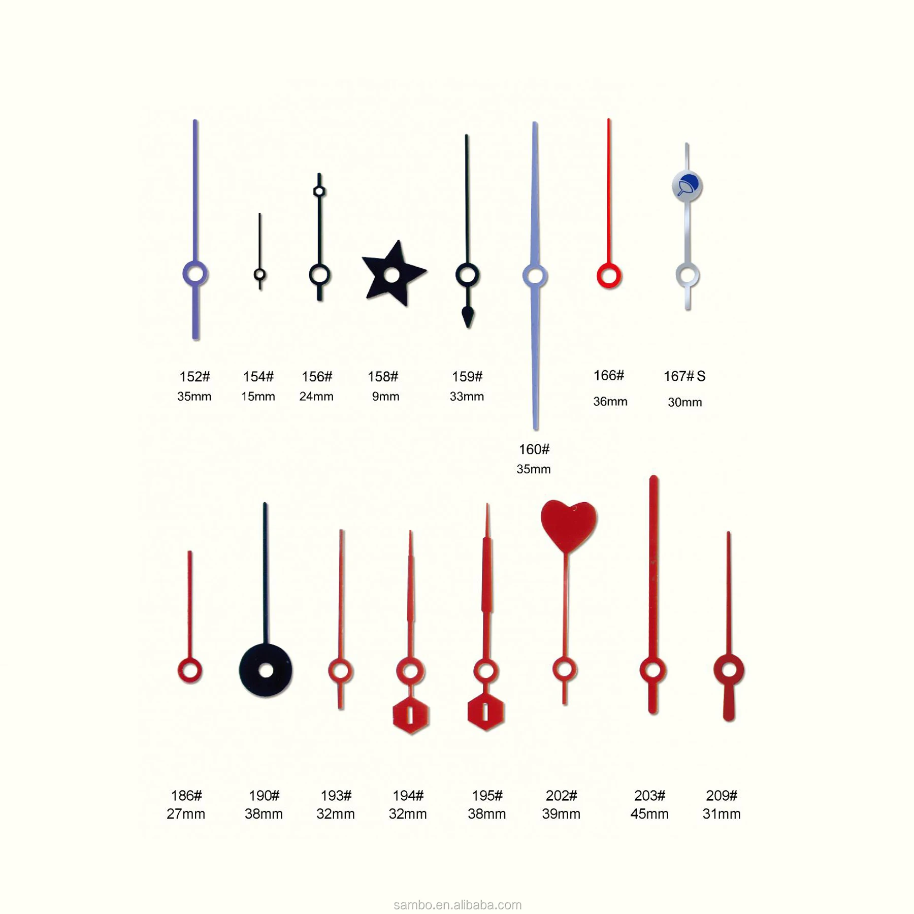 Custom Made Short Metal Clock Hands