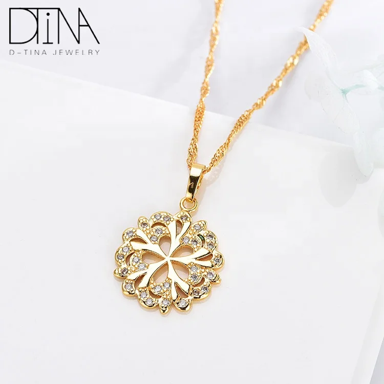 DTINA 2019 Trends Chrysanthemum Flower Sketch Jewelry Set With Stones For Ladies