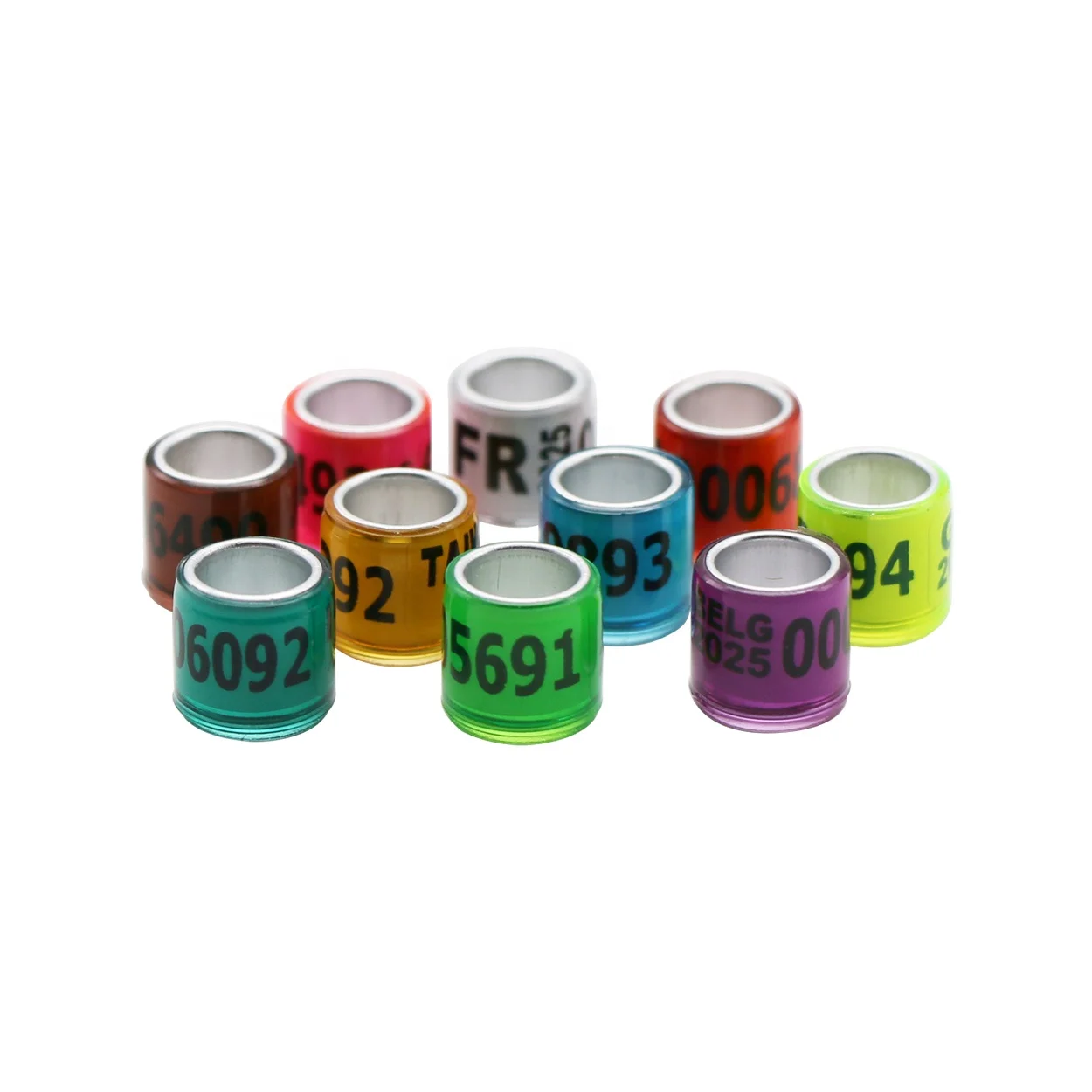 Multicolor Pigeon Foot Ring With Word Ring Tag Custom Parrot Clips Rfid Leg Bird Pigeon Foot Rings