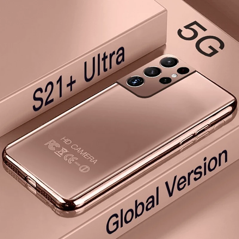 2021 S21 ультра Смартфон Android 16 ГБ + 512 7 3 дюймов разблокированный OLED экран Две SIM мобильные телефоны