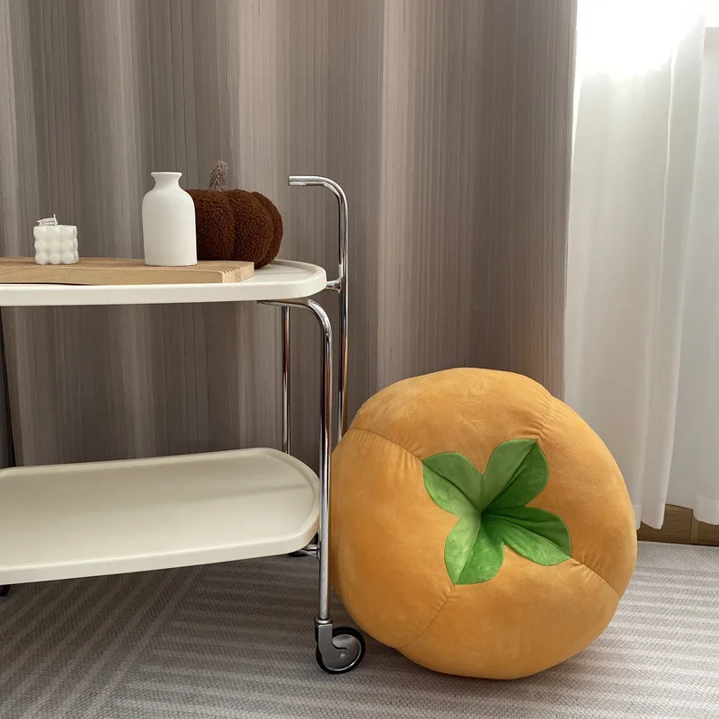 Cute Simulation Kawaii Fruit Stuffed Cushion Soft Mushroom Persimmon Tomato Plush Toys Home Decor for Children`s Sofa Cushion