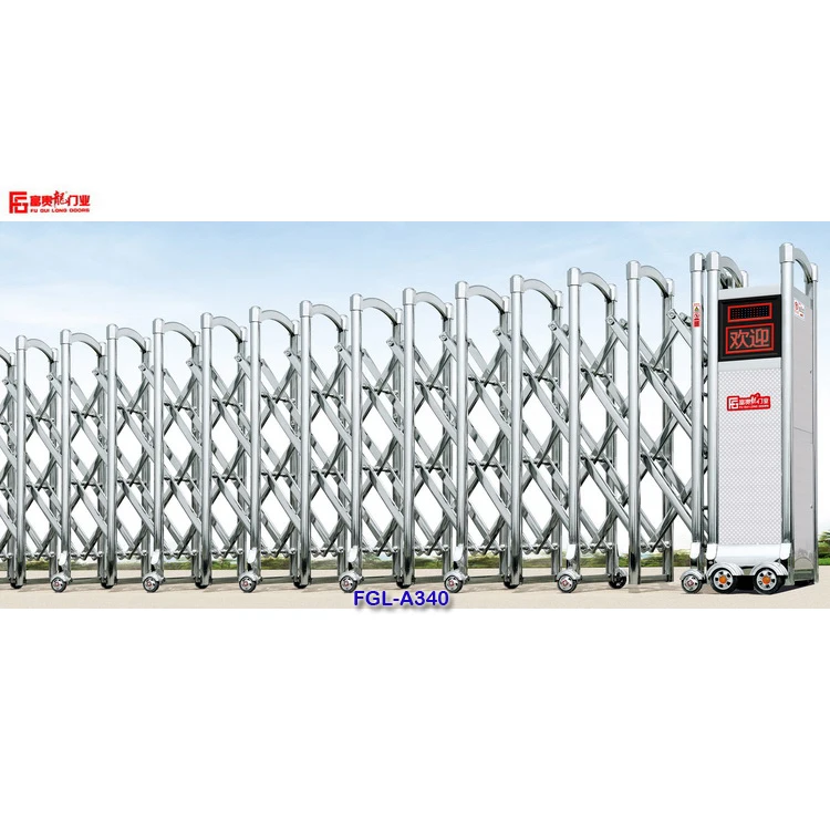 New design automatic gate electric retractable sliding doors with LED screen customized factory main gate stainless steel  door