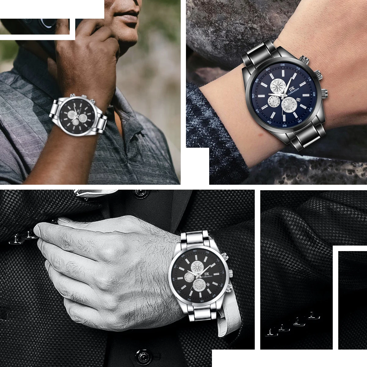 Dropshipping Blue Dial Men Watch Waterproof Custom Logo Wholesale Quartz Watch