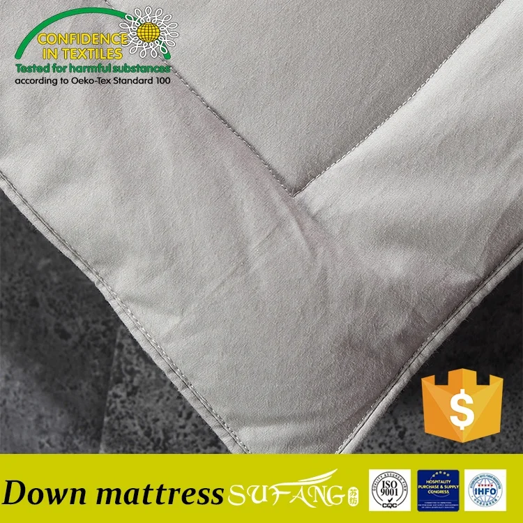 Sufang brand hotel supply 2 layers 10cm height microfiber down filling mattress topper pad
