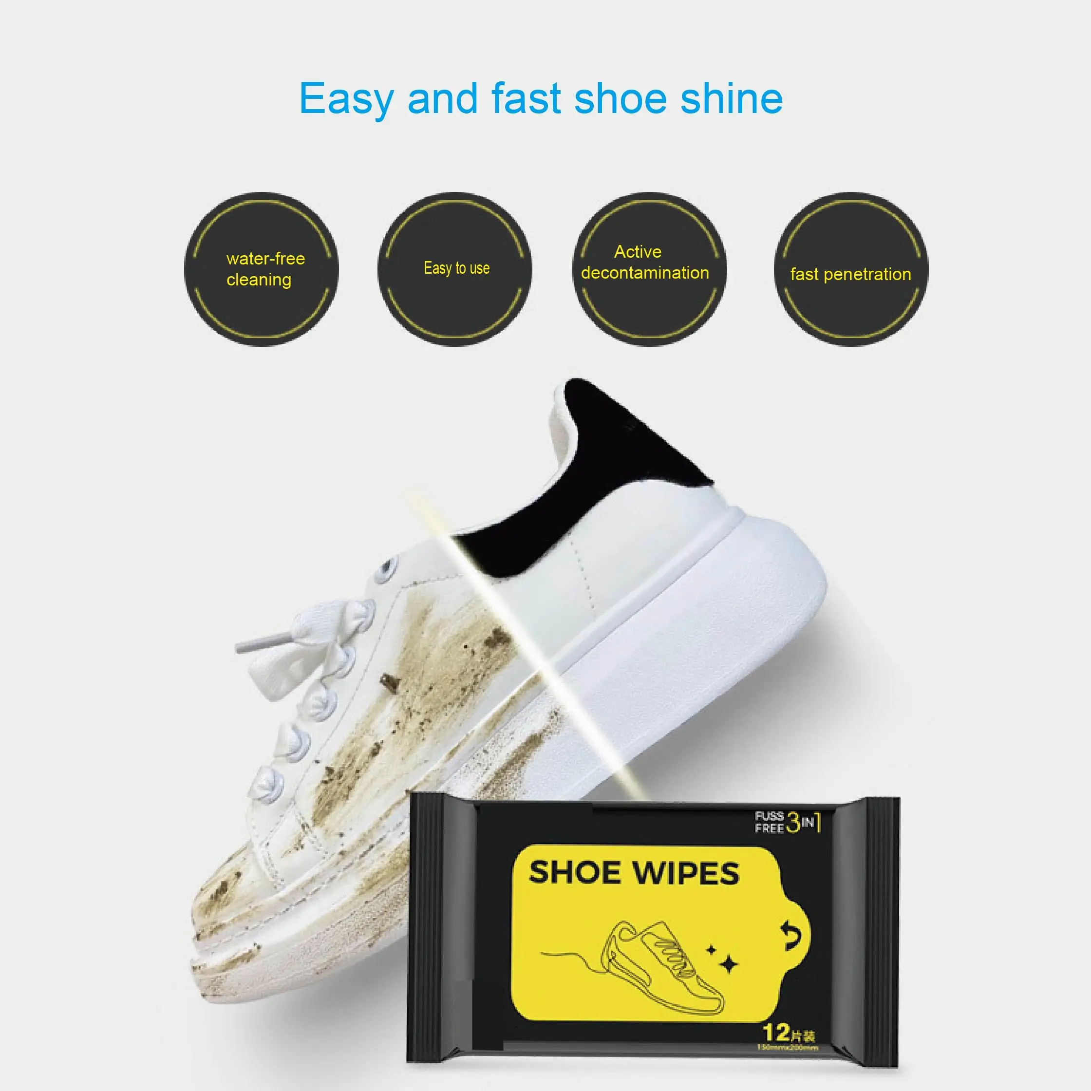 Wholesale High Quality Disposable Travel Portable Leather White Shoes Cleaner Quick Sneakers Cleaning Wet Wipes